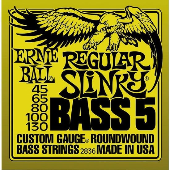 Ernie Ball 2836 Regular Slinky Bass, 5-String, 45-130