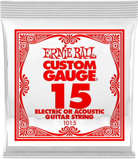 Ernie Ball 1015 Plain Steel Electric Single String, 15