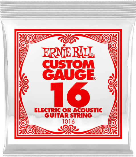 Ernie Ball 1016 Plain Steel Electric Single String, 16