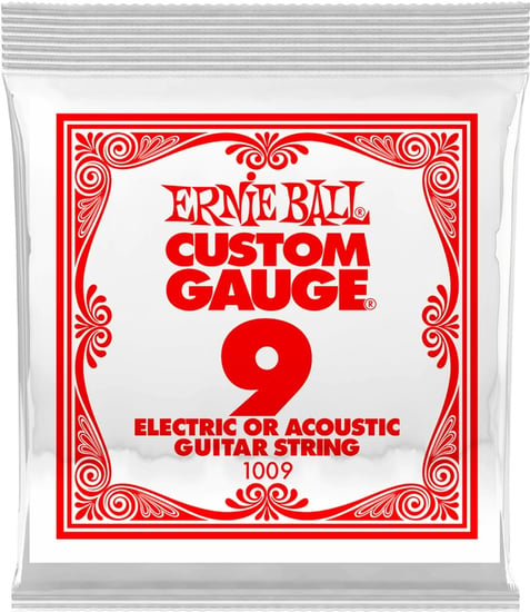 Ernie Ball 1009 Plain Steel Electric Single String, 9
