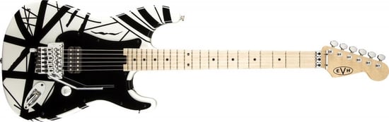 EVH Striped Series, White with Black Stripes
