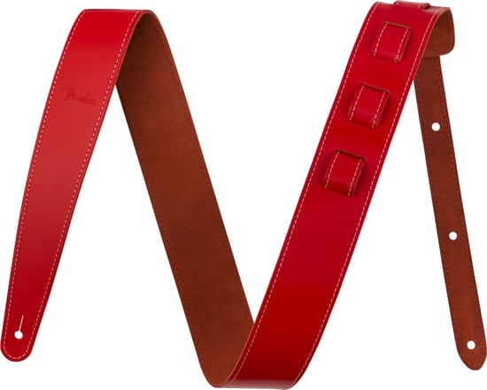 Fender Essentials Leather Economy Strap, 2in, Red