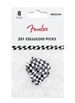 Fender 351 Celluloid Picks, Checkerboard, (8)