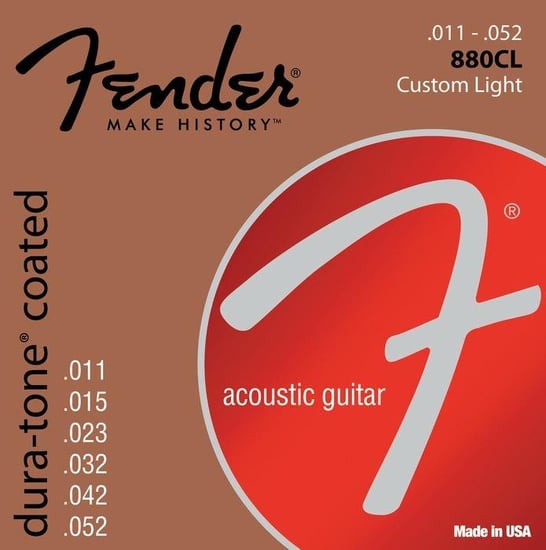 Fender 880CL Dura-Tone Coated 80/20 Bronze Strings 11-52