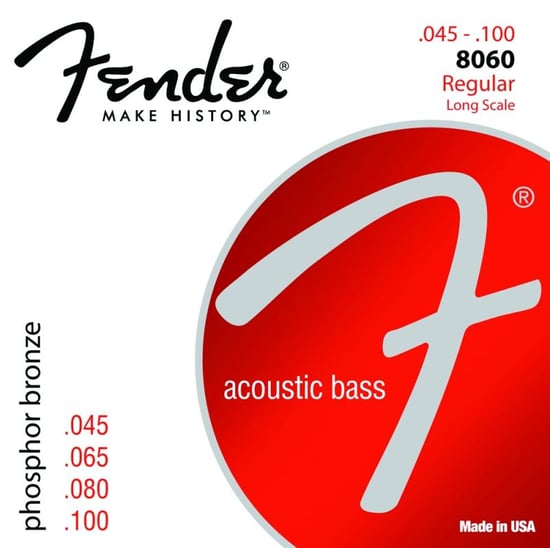 Fender 8060 Acoustic Bass Guitar Phosphor Bronze Strings (34 Scale, 45-100)