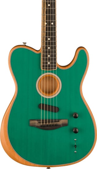 Fender Limited American Acoustasonic Telecaster Acoustic/Electric Guitar, Aqua Teal