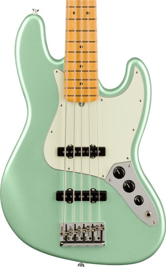 Fender American Professional II Jazz Bass V, Maple Fingerboard, Mystic Surf Green