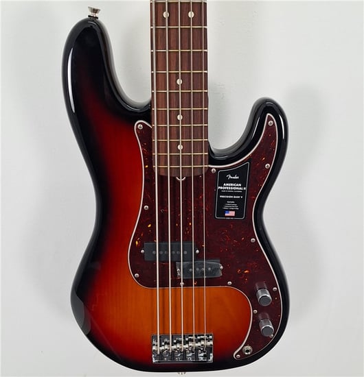 Fender American Professional II Precision Bass V, Rosewood Fingerboard, 3 Tone Sunburst, Ex-Display