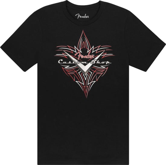 Fender Custom Shop Pinstripe T-Shirt, Black, XL
