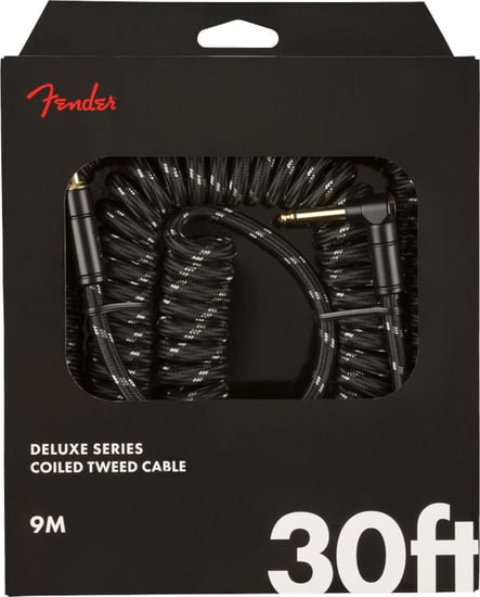 Fender Deluxe Coil Cable 30' Black Tweed