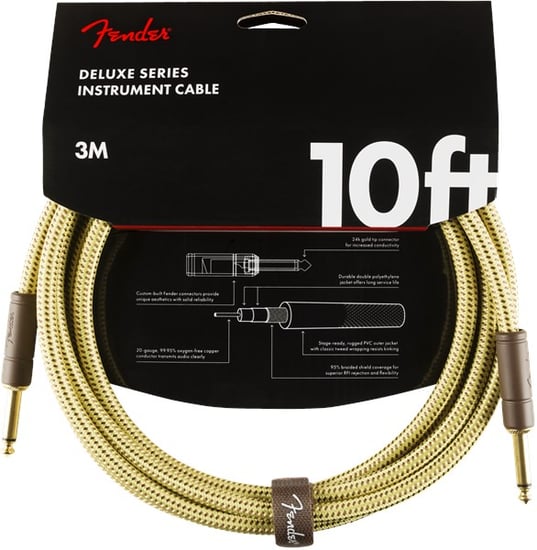 Fender Deluxe Instrument Cable, 3m/10ft, Tweed