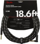 Fender Deluxe Instrument Cable, Angled/Straight, 5.7m/18.6ft, Black Tweed