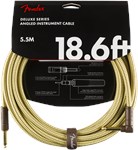 Fender Deluxe Instrument Cable, Angled/Straight, 5.7m/18.6ft, Tweed