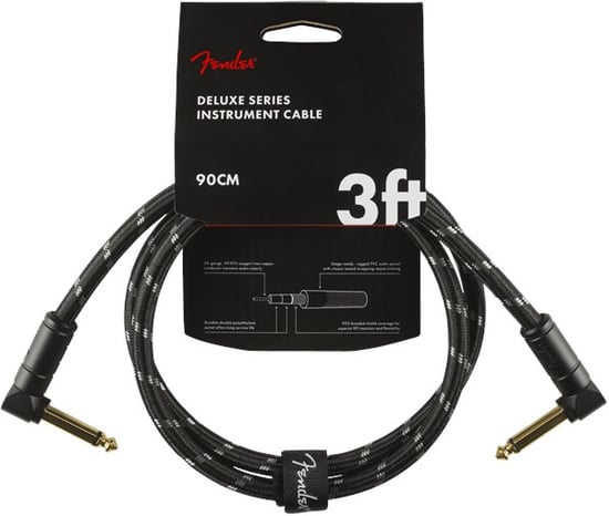 Fender Deluxe Instrument Patch Cable, 90cm/3ft, Black Tweed