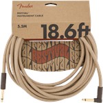 Fender Festival Instrument Cable, Angled/Straight, 5.7m/18.6ft, Pure Hemp, Natural