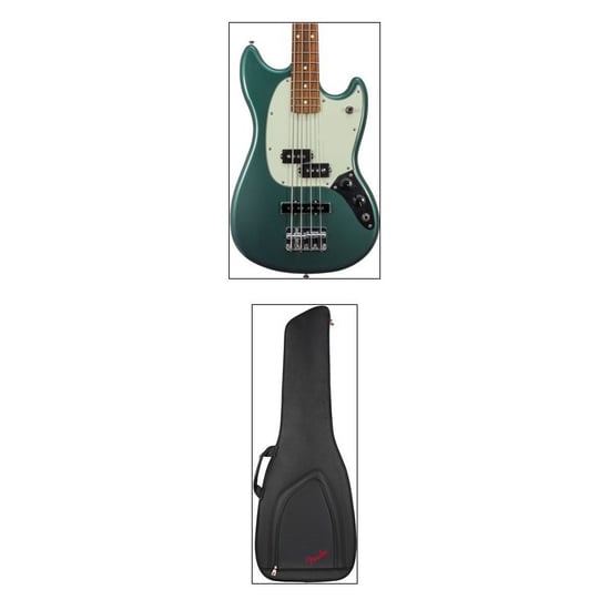 Fender FSR Player Mustang Bass PJ, Sherwood Green Metallic Bundle