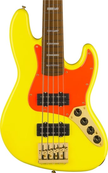 Fender MonoNeon Jazz Bass V, Neon Yellow
