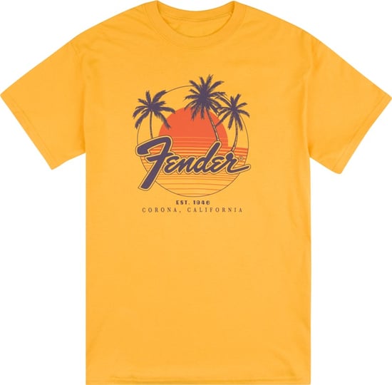 Fender Palm Sunshine Unisex T-Shirt Marigold S