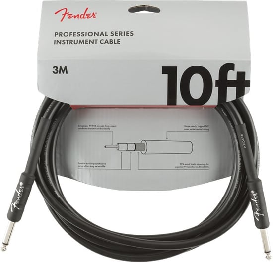 Fender Professional Instrument Cable, 3m/10ft, Black