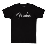 Fender Spaghetti Wavy Checker Logo Tee, Black, XL