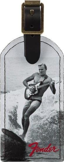 Fender Vintage Ad Luggage Tag, Surfer
