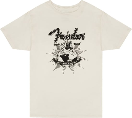 Fender World Tour T-Shirt, Vintage White, XL
