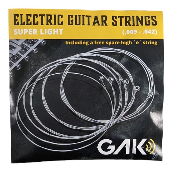 GAK Electric Guitar Strings, Super Light, 9-42