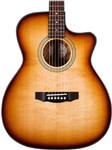 Guild OM-260CE Westerly Orchestra Model Electro Acoustic, Deluxe Burl, Edge Burst