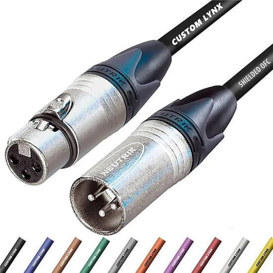 Lynx MELCD XLR Neutrik Microphone Cable, 5m, Green