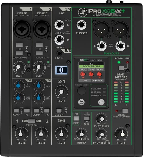 Mackie ProFX6v3+ Compact 6-Channel Mixer with FX