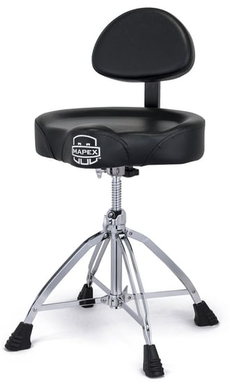Mapex T875 Saddle Top Throne with Backrest, Quad Legs