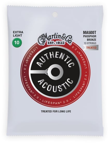 Martin MA500T Authentic Acoustic LifeSpan 2 Phosphor Bronze, 12 String, Extra Light, 10-47
