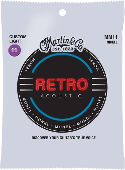 Martin MM11 Retro Monel Acoustic, Custom Light, 11-52