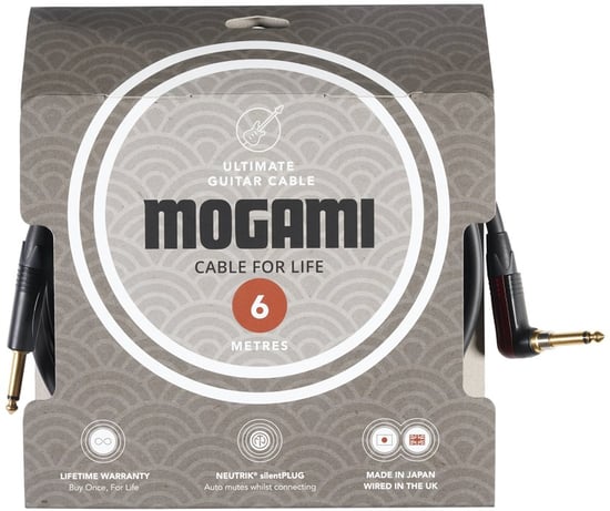 Mogami 3368 Ultimate Instrument Straight to Angled Cable, 6m