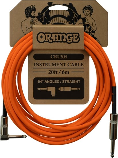 Orange CA037 Crush Instrument Cable, Angled, 6m/20ft