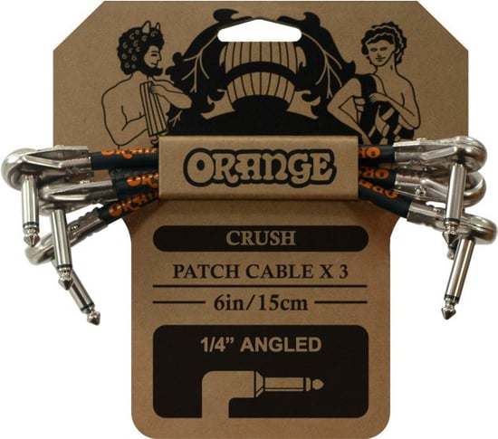 Orange CA038 Crush Instrument Patch Cable, 15cm/6in, 3 Pack