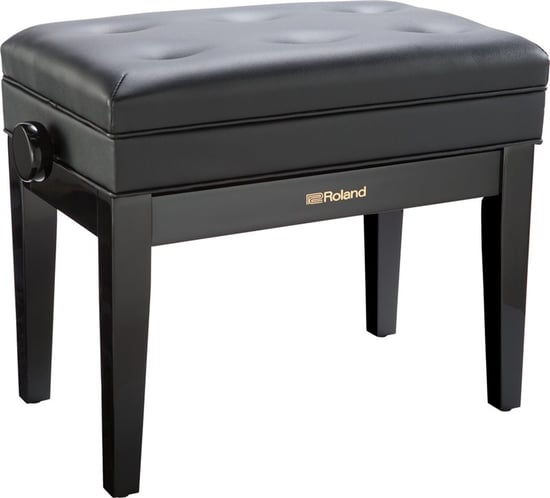 Roland RPB-400PE Piano Bench with Cushioned Seat, Polished Ebony