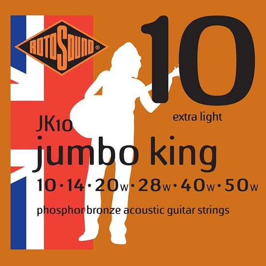 Rotosound JK10 Jumbo King Acoustic, Extra Light, 10-50