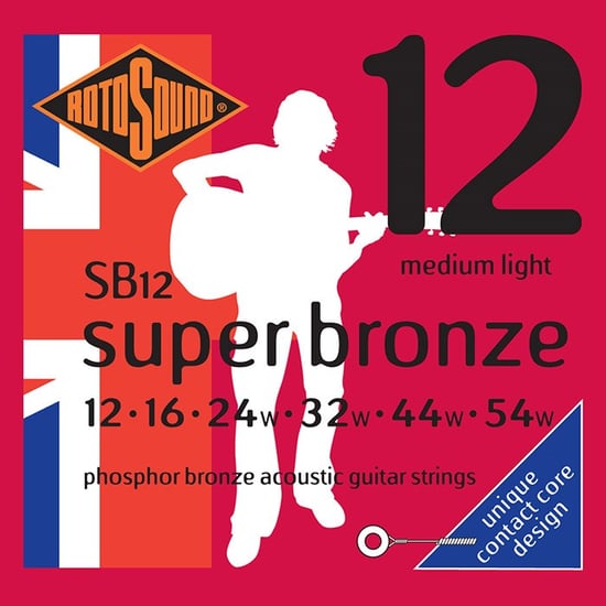 Rotosound SB12 Super Bronze Acoustic, Medium Light, 12-54