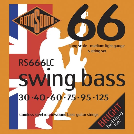 Rotosound RS666LC Swing Bass 66, Long Scale, Medium, 6-String, 30-125