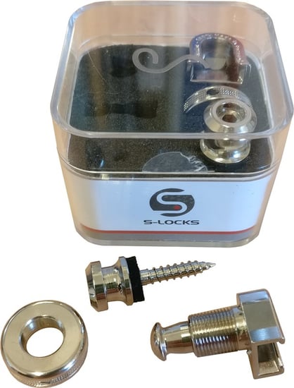 Schaller 14010201 S-Lock Strap Locks, Chrome, 2 Pack