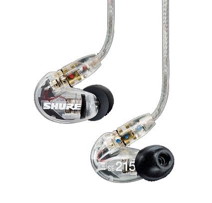 Shure SE215 Sound Isolating Earphones, Clear, Nearly New