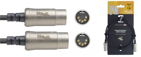 Stagg NMD MIDI Cable, 5m/16ft, Neutrik/Rean NMD5R