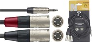 Stagg NYC Stereo Mini Jack to Dual Male XLR Cable, 3m/10ft NYC3/MPS2XMR