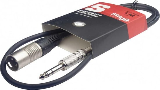 Stagg SAC1PSXM DL Stereo Jack to Male XLR Cable, 1m/3ft