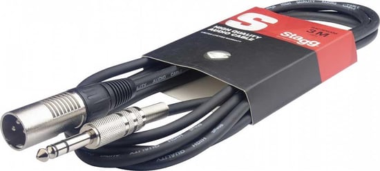 Stagg SAC3PSXM Stereo Jack to Male XLR Cable, 3m/10ft