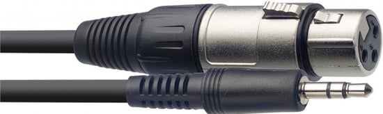 Stagg SAC1MPSBXF Female XLR to Stereo Mini Jack Cable, 1m/3ft