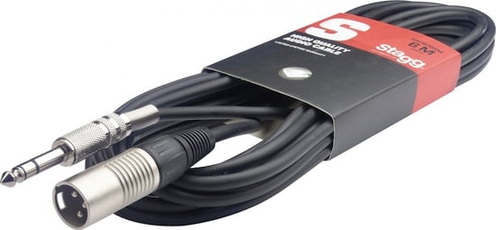 Stagg SAC6PSXM DL Balanced Jack to Male XLR Cable, 6m/20ft