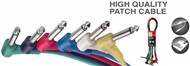 Stagg SPC030LE Mono Jack Angled Patch Cable Pack, 30cm/1ft, 6 Pack