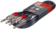 Stagg STC6P Dual Mono Jack Cable, 6m/20ft, Black